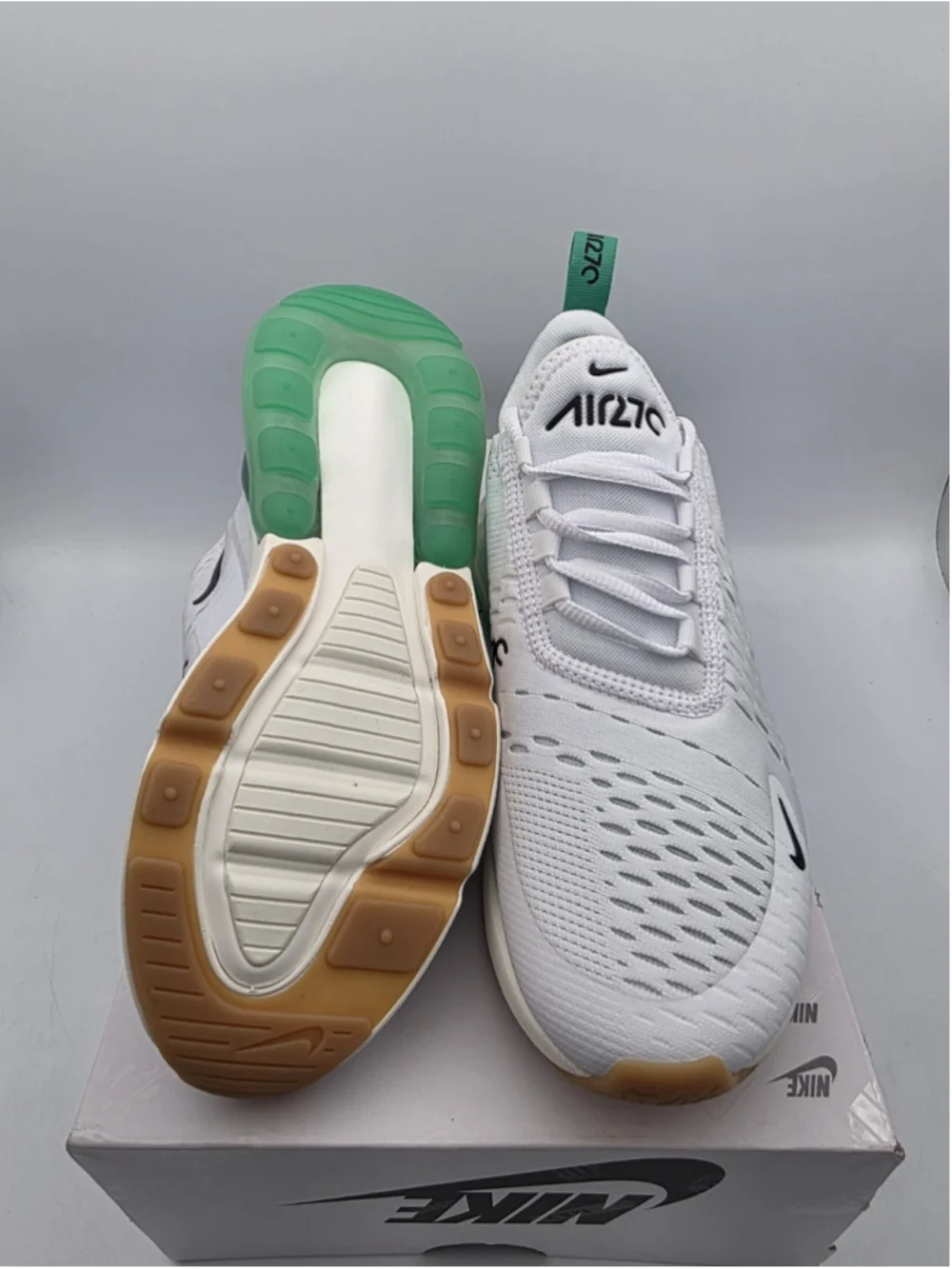 Women's Size 6.5 Nike Air Max 270 White Stadium Green Sneakers AH6789-125
